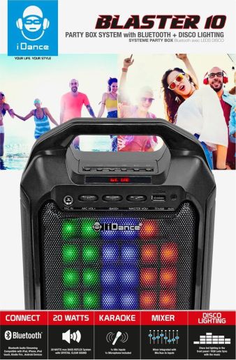 iDance Audio Blaster 10 Zwart portable bluetooth speaker met