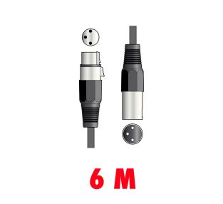 QTX DMX-kabel 3-polig XLR 6 meter afgeschermd voor lichtsturing