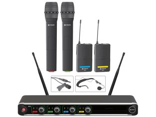 B-Stock Chord NU4-C draadloos 4 kanaals headset / microfoon systeem