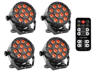 BoomTone DJ PartyPAR 123 36W RGB 3-in-1 Led Par Spot set 4 stuks