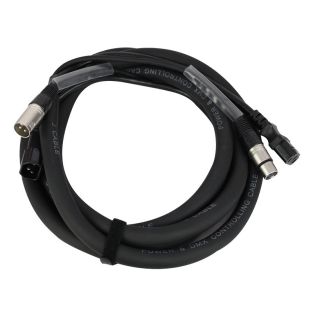 LEDJ 1,5 m combikabel IEC + 3-polige XLR/DMX male-female