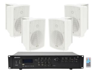 Adastra indoor/outdoor speakerset 2 + A2 BT versterker USB/SD 400W