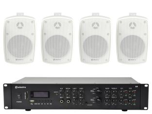 Adastra indoor/outdoor speakerset 3 + A4 BT versterker USB/SD 800W