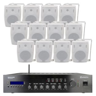 Horeca, kantoor of winkel geluidsinstallatie 12 speakers en 240W WiFi versterker