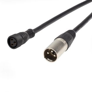 LEDJ 1 m 3-polige XLR male naar Hydralock DMX female – IP65