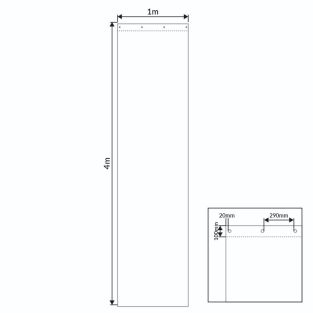 LEDJ 1 x 4 m zwart sergedoek