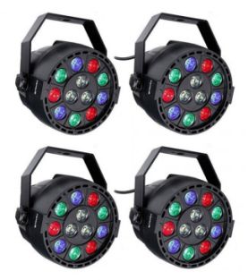 Ibiza Light 4x 12W RGBW LED PAR spots 3-in-1 wash effect DMX