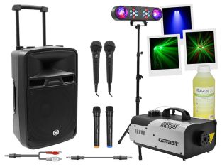 Karaoke party en licht set 6 mobiele speaker en verlichting set