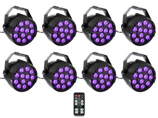 Ibiza Light 8x 36W RGB LED PAR spots 3-in-1 wash effect DMX