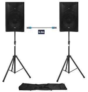 Qtx Quest 15 complete actieve Speakerset 880W met statieven