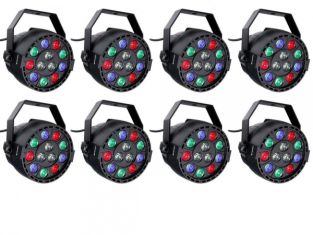 Ibiza Light 8x 12W RGBW LED PAR spots 3-in-1 wash effect DMX