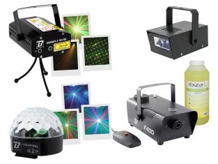 Complete licht set 1 met rookmachine, astro, strobo en laser 