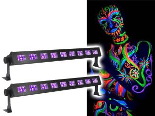 Ibiza Light LED-UVBAR-2 wash blacklight 9x 3W 2 pack