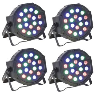 Party light 4x Party-par181 DMX gestuurde Led PAR