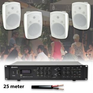 Adastra Terras set 4x BH8 speaker + A4 versterker + 25mtr kabel