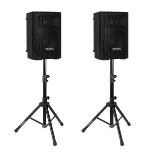 Speakerset met 2x XTK10A-MKII 300W speakers en statievenset