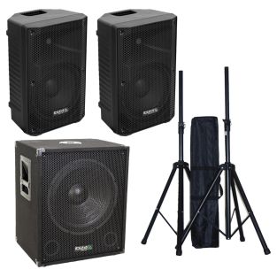 Ibiza 1515XTK set 15' subwoofer 2x 15' speakers met statieven