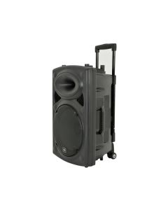 Qtx QR12PA Mobiele PA Luidspreker Box Accu Trolley USB/SD/VHF 600W