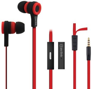 AV:link Stereo-oortjes met handsfree-functie rood zwart