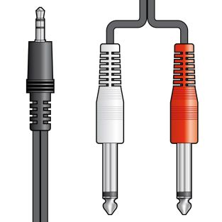 DJ Stunter 3.5 mm Stereo jack naar 2x 6,3 mm mono Jack kabel