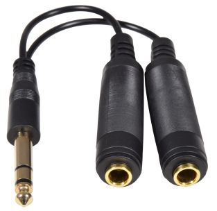 6,3 mm stereohoofdtelefoon / audiosplitterkabel 0,2 m