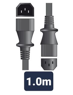 Netvoeding verlengsnoer IEC stekker - IEC aansluiting  1 meter 