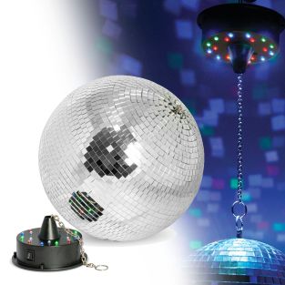 Spiegelbol set met Led motor op batterijen