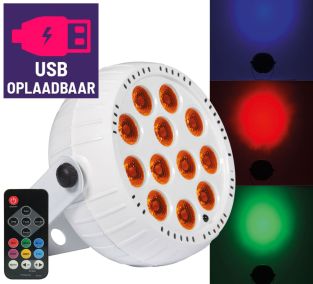 Qtx USB Witte Oplaadbare 18W mini LED par spot 