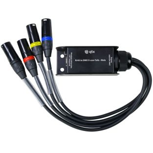QTX RJ45 naar 4 male DMX connectoren