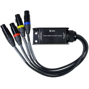QTX RJ45 naar 4 female DMX connectoren