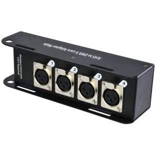 QTX RJ45 naar 4x male DMX Adapter box