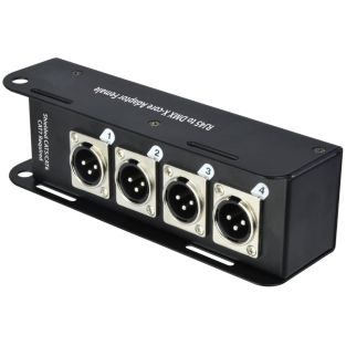 QTX RJ45 naar 4x female DMX Adapter box