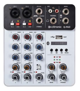 Q-PAD Mini Mixer met USB/BT en audio-interface