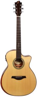Sevinia SV-SGA41C-SM Signature Series volledig massieve elektro-akoestische gitaar Auditorium editie