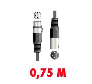 Qtx DMX kabel voor verlichting 0.75 meter