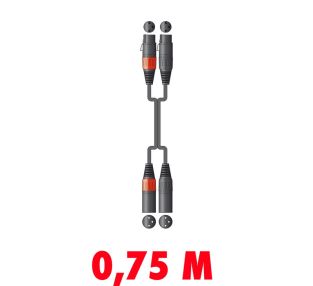 Chord XFXM0075 Professionele XLRF - XLRM kabel 0.75 meter
