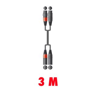 Chord XFXM0300 Dubbele Professionele XLRF - XLRM kabel 3 meter