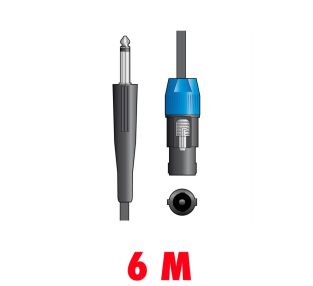 Luidspekerkabel Speakon - Jack 6,3 mm 6 meter