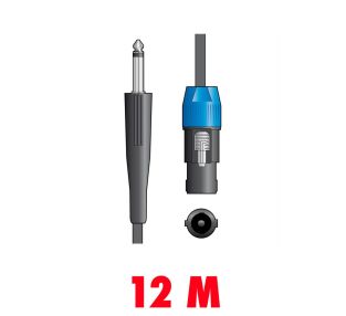 Luidspekerkabel Speakon - Jack 6,3 mm 12 meter