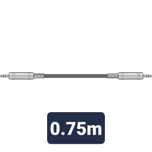 audiokabel 3,5 mm jack - 3,5 mm jack 0,75 m