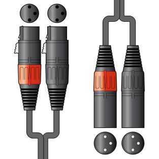 DJ Stuinter Professionele 2x  XLRF - 2x XLRM kabel