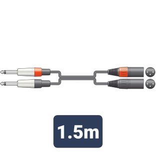 Citronic Audio kabel 2x 6.3 mono jack - 2x XLR male