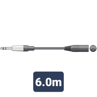 Professionele gebalanceerde XLRM - Jack Male kabel 6.0m