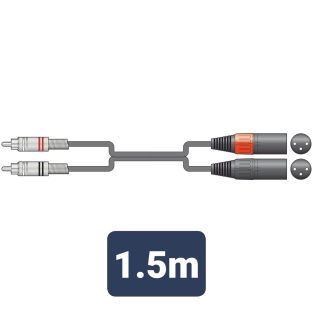 Chord XMRCA0150 Professionele RCA - XLR Male kabel 1.50m