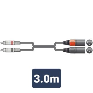 Chord XMRCA0300 Professionele RCA - XLR Male kabel 3.00m