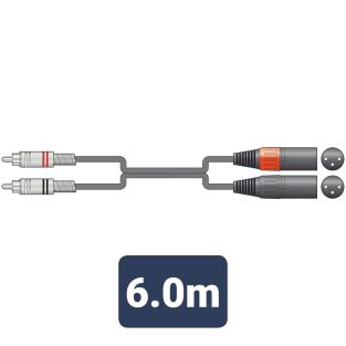 Chord XMRCA0600 Professionele RCA - XLR Male kabel 6.00m