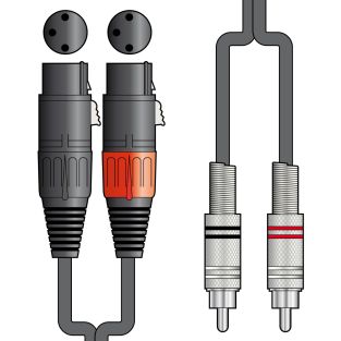 DJ Stunter audiokabel 2 x XLR Female - 2 x RCA diverse lengtes