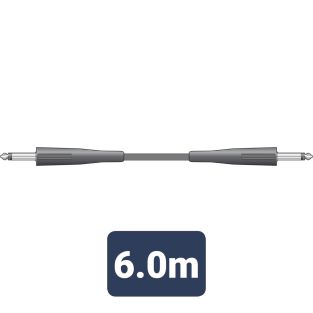 luidsprekerkabel 6,3 mm mono-jack - 6,3 mm mono-jack 6 meter