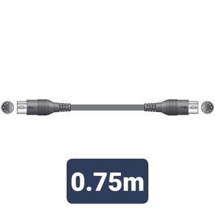Midi kabel 5-pins Din stekker aan beide zijde 0,75m