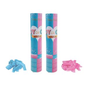 Funny Fashion confetti kanon gender reveal 20cm baby roze of baby blauw
